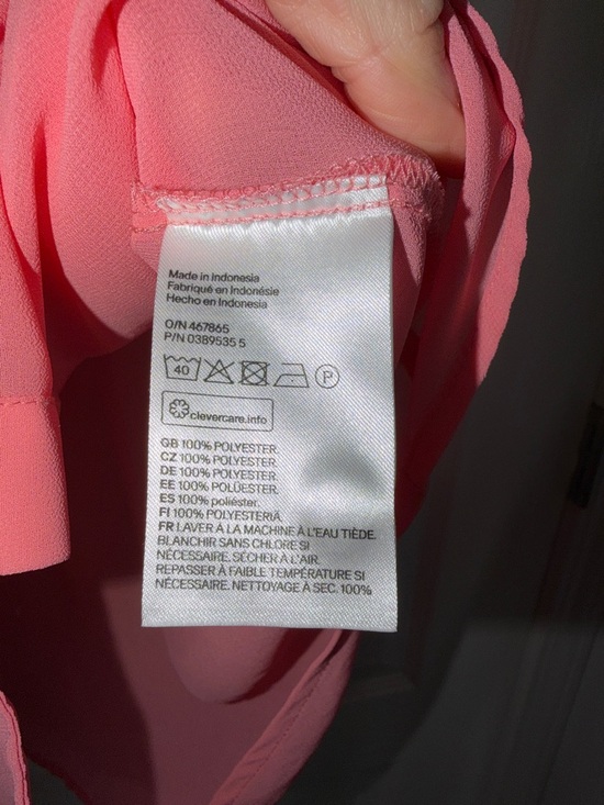 H&M Sleeveless Coral pink  Button-Front Blouse - Women size 6 - Picture 4 of 4